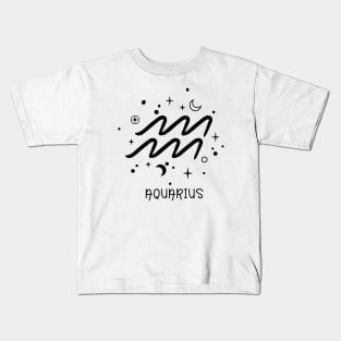 Aquarius Celestial Zodiac Sign Symbol Kids T-Shirt